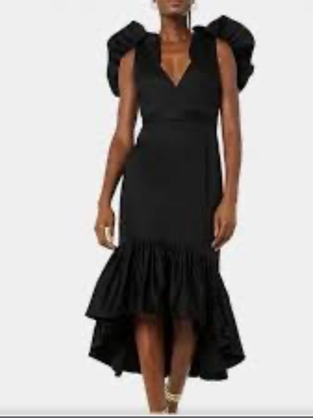 NWT Making the Cut Sienna Le Black Ruffle High-Low Dress Size Small Evening